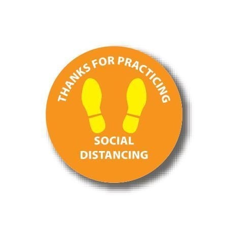 Ergomat 24in CIRCLE SIGNS Thanks For Practicing Social Distancing DSV-SIGN 576 #6261 -UEN